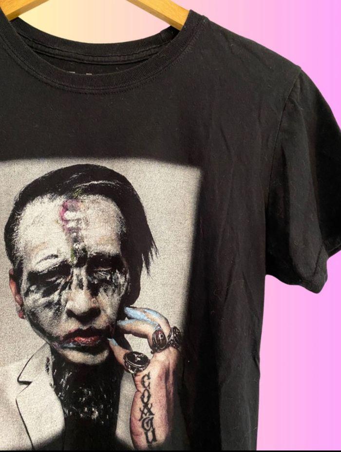 T-shirt merch officiel Marilyn Manson - Heaven upside down tour 2018 - taille S/M - photo numéro 2