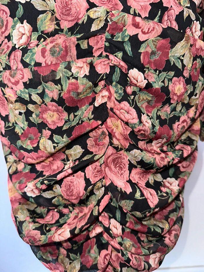 Robe drapée motif floral Mango taille 40 - photo numéro 12