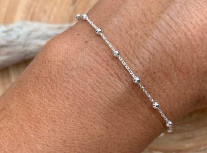 Bracelet en argent 925 boules alternées - photo numéro 2