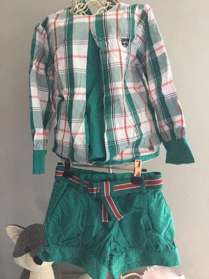 Ensemble fille 3 ans short et blouse - photo numéro 2