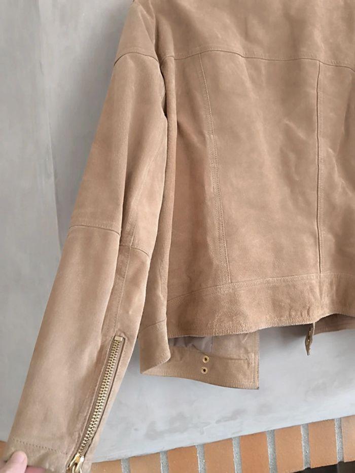 🤎 Veste croûte de cuir beige Mango 38/40 🤎 - photo numéro 5