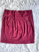 Jupe style daim taille 40 bordeaux