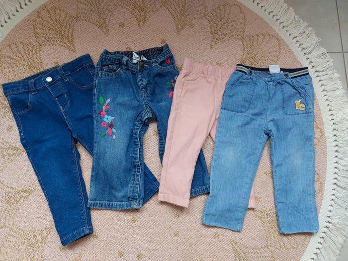 Lot de 4 pantalons 18 mois rose jeans - photo numéro 1