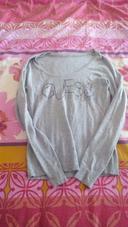 Pull fin gris avec strass Guess