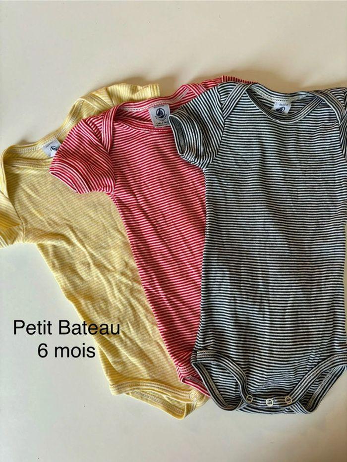 Lot de 3 bodies rayés Petit Bateau - photo numéro 1