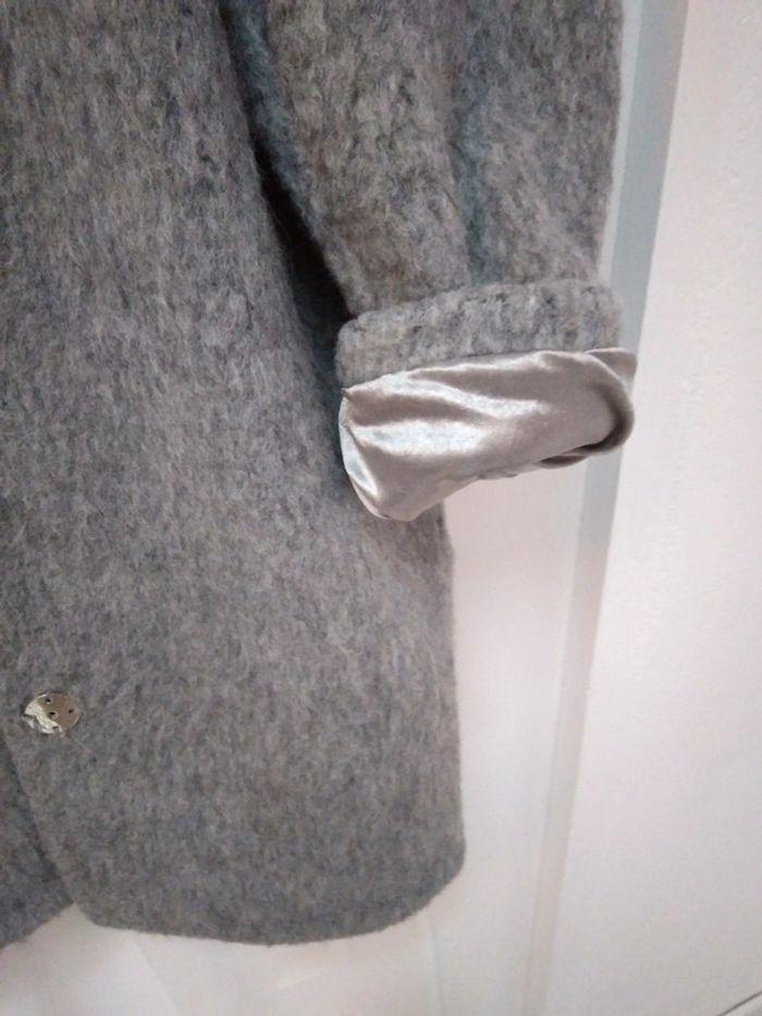 Manteau laine gris doublé Mango - photo numéro 4