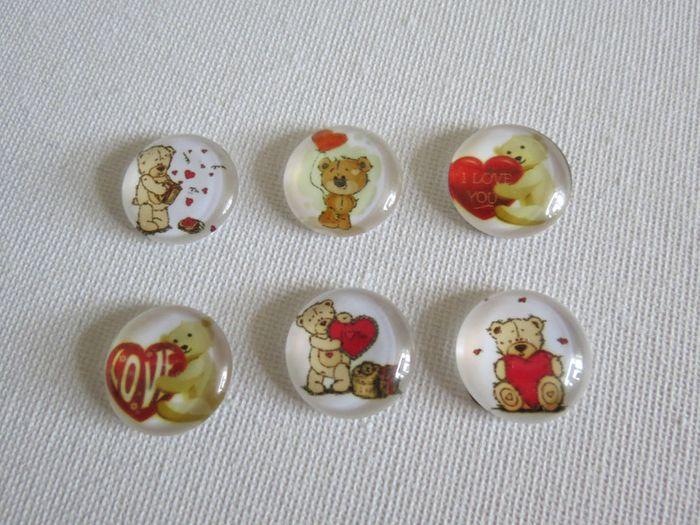 Lot de 6 Cabochons oursons - photo numéro 1