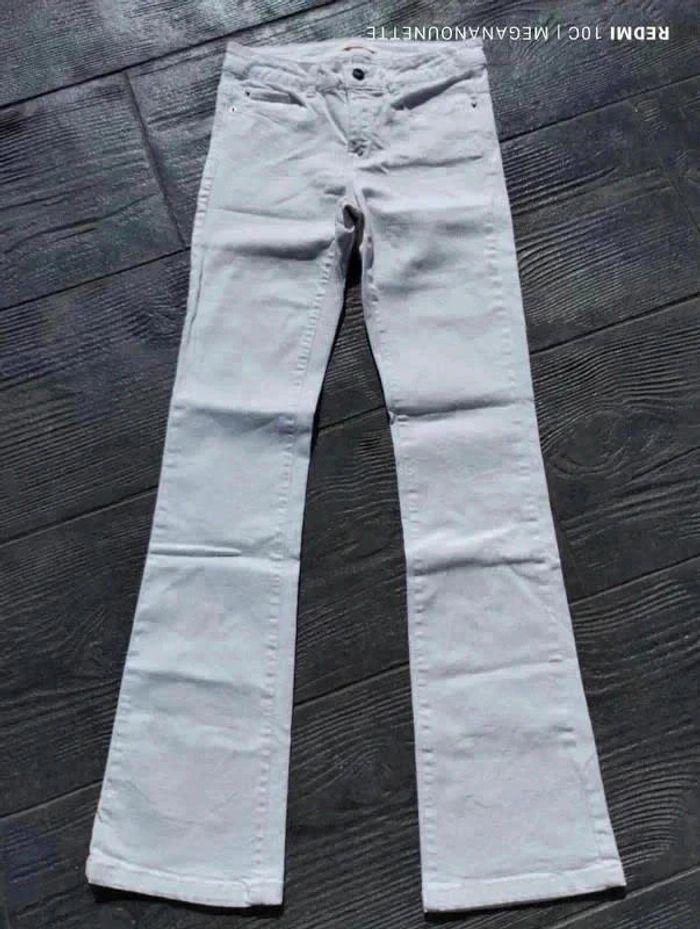 🦋 Pantalon blanc patte d'éléphant T 38 Camaieu - photo numéro 3