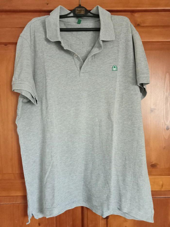 polo courtes manches gris benetton XL - photo numéro 1