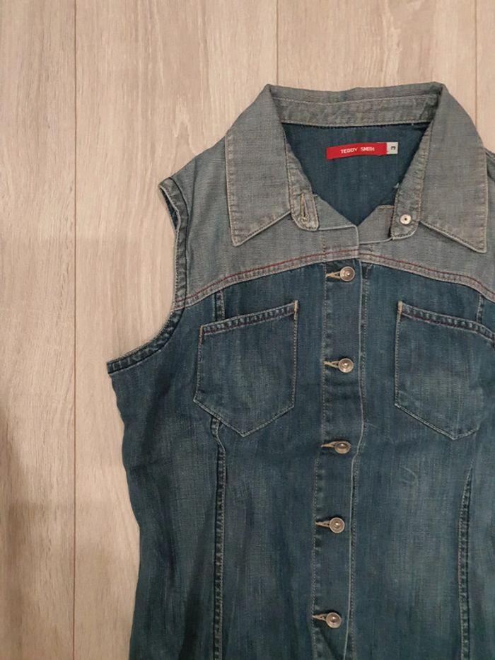 Veste en jean sans manches y2k - photo numéro 2