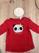 Pull panda rouge 9mois