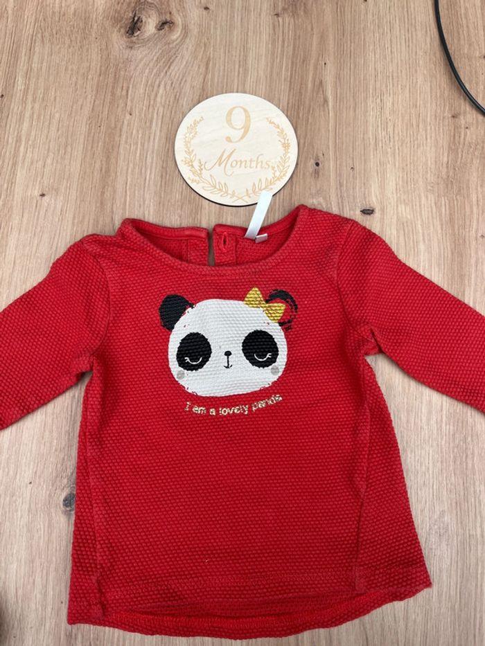 Pull panda rouge 9mois - photo numéro 1