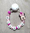 Attache tétine minnie rose