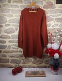 Robe pull en tricot épaules tombantes couleur marron chaud Femme taille 54 marque Asos 🍬