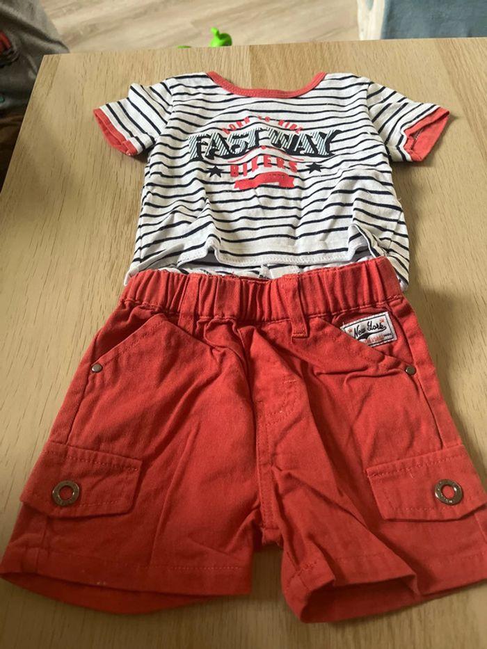 Ensemble t-shirt short bébé garçon 3 mois