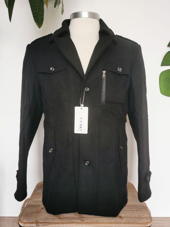 Manteau d'hiver 2 en 1, Trench coat, caban noir en laine et polyester Youthup Taille XL - photo numéro 9