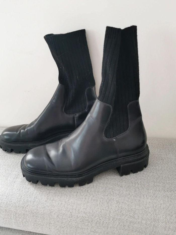 Bottines chaussette noir Zara taille 41 - photo numéro 1