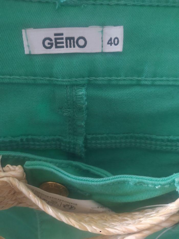 Pantalon Gémo femme vert taille 40 avec ceinture - photo numéro 3