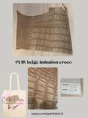 sac en CUIR beige imitation croco