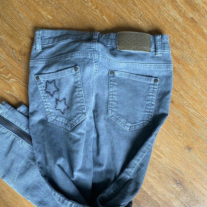 Pantalon en velours côtelé gris avec motif étoiles taille 12 ans - photo numéro 2