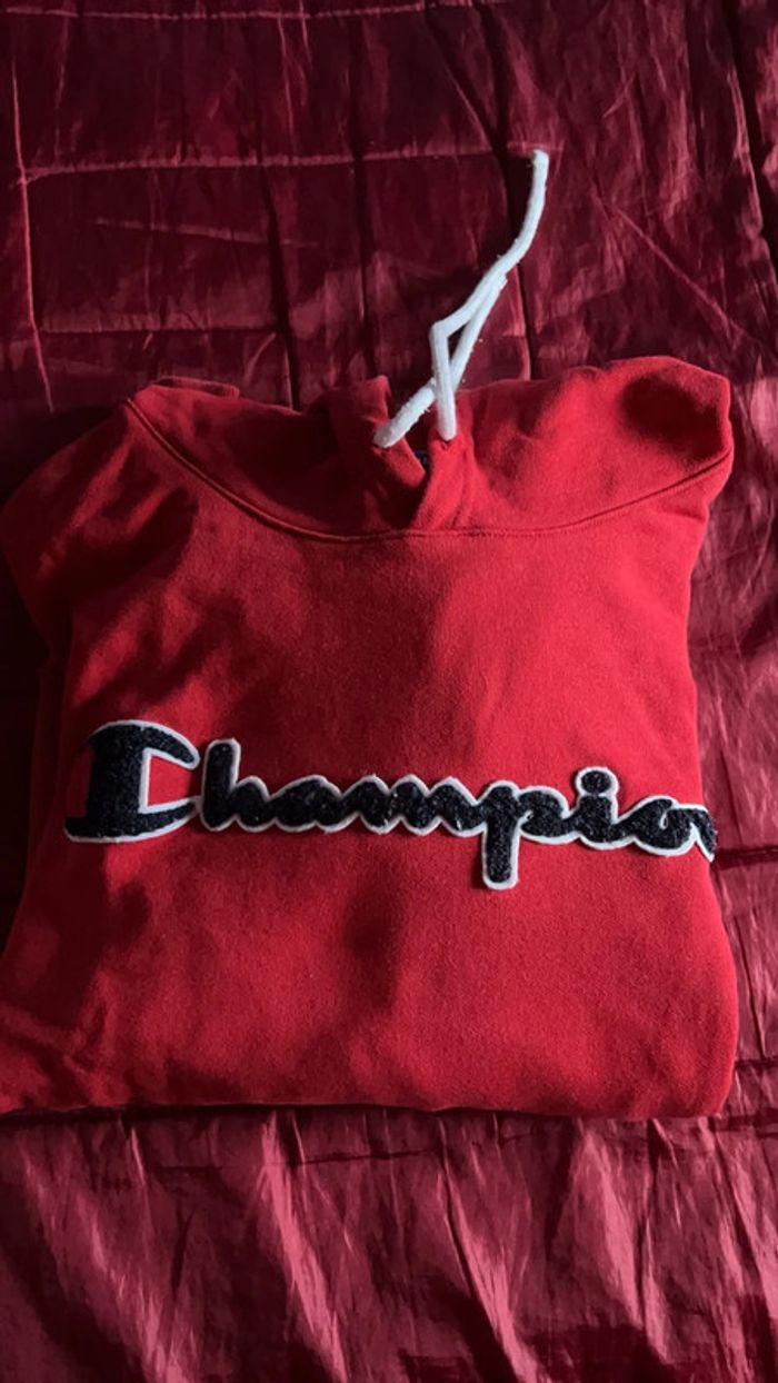 Sweat à capuche Champion Rouge - photo numéro 5