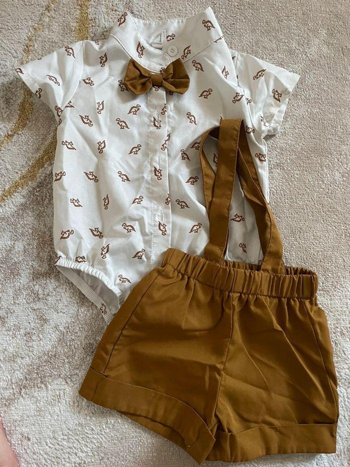 Ensemble chemise et salopette bébé - photo numéro 1