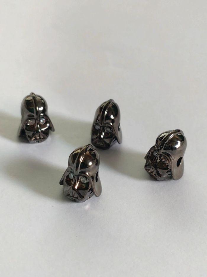 Lot de 4 perles Stormtrooper Star Wars en laiton gun black - photo numéro 3