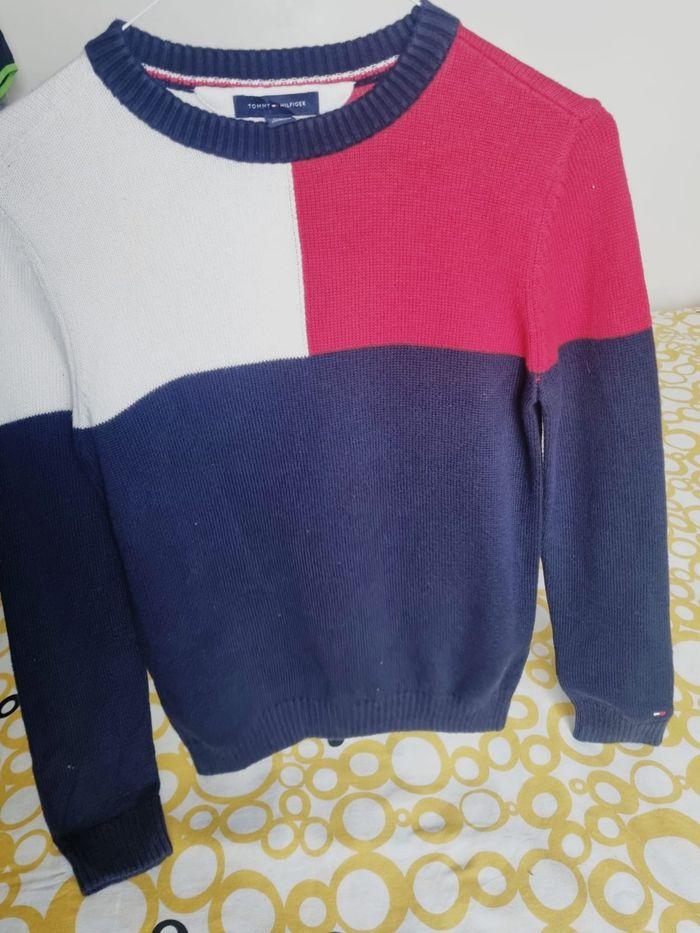 Pull Tommy Hilfiger T: M 8 10 ans bleu, blanc & rouge - photo numéro 7