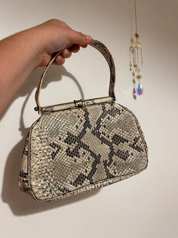 Sac à main vintage effet python croco années 60 y2k - photo numéro 1