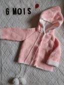 Gilet à boutons avec capuche rose pâle C&A fille 6 mois