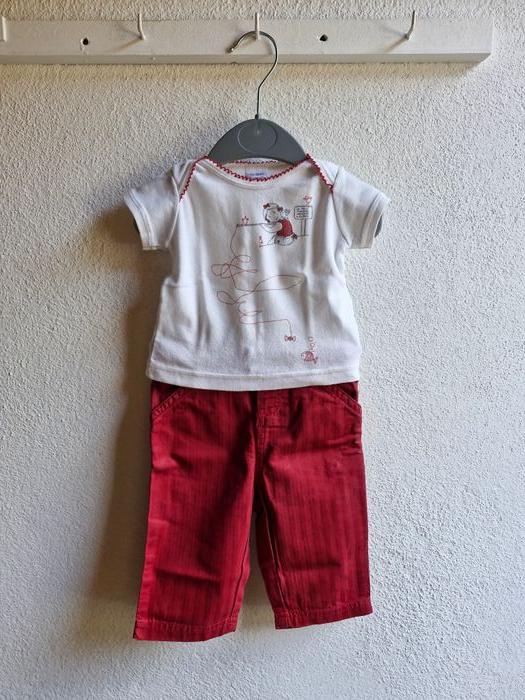 Ensemble 3 mois 60 cm Petit Bateau T-shirt pantalon - photo numéro 1