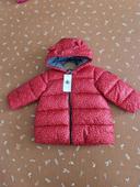 Jolie doudoune Petit Bateau fleurie polaire capuche Neuve