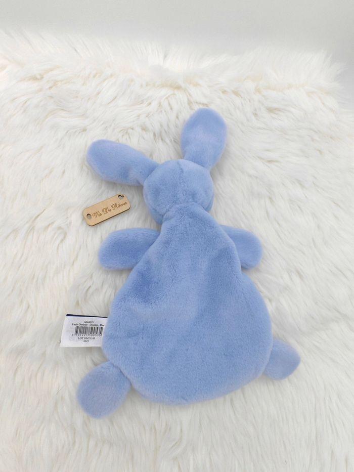 Doudou plat Lapin Dorlotin Maïlou bleu - photo numéro 4