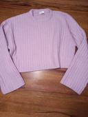 Pull Bershka côtelé t.40 mauve