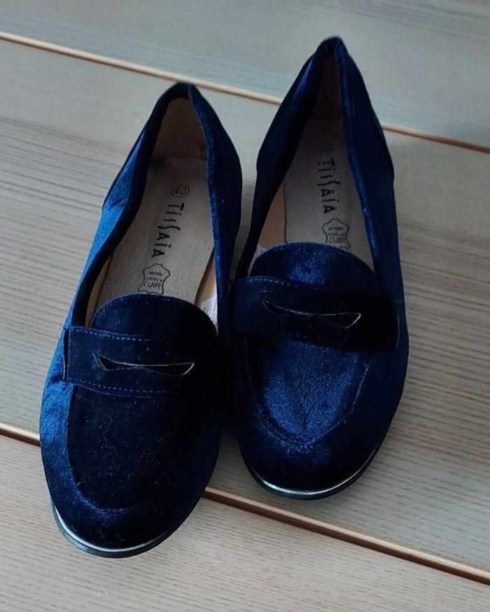 Mocassins bleu marine tissaia taille 40 - photo numéro 7