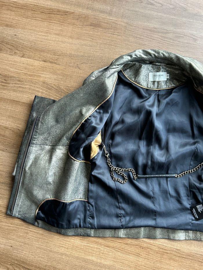 Veste en cuir Eleven Paris dorée taille 36 - photo numéro 11