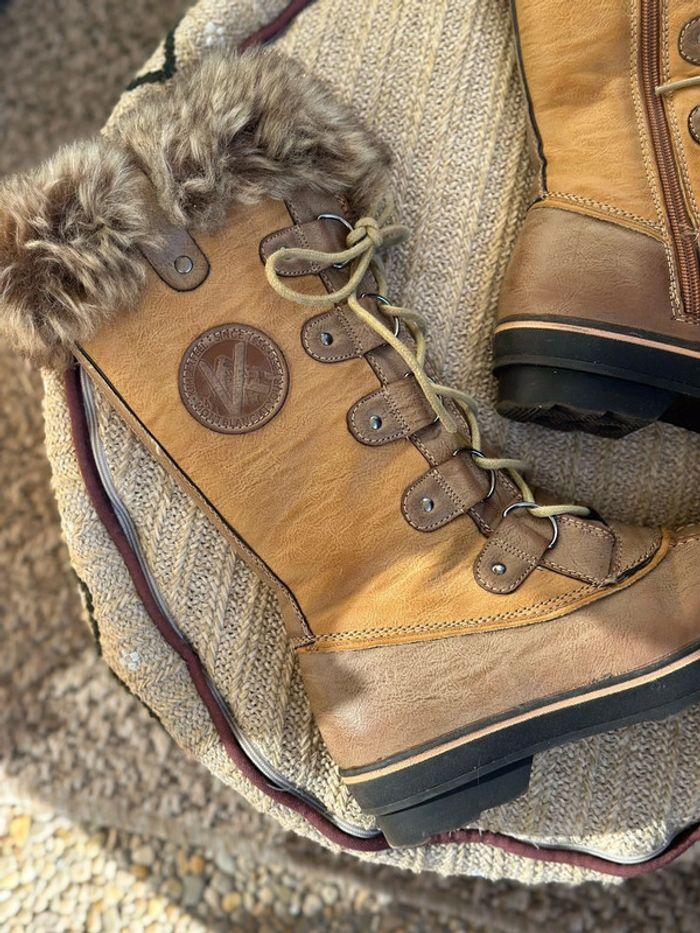 Kimberfeel Bottes de neige fourrées, camel, modèle Beverly, taille 36 - photo numéro 2