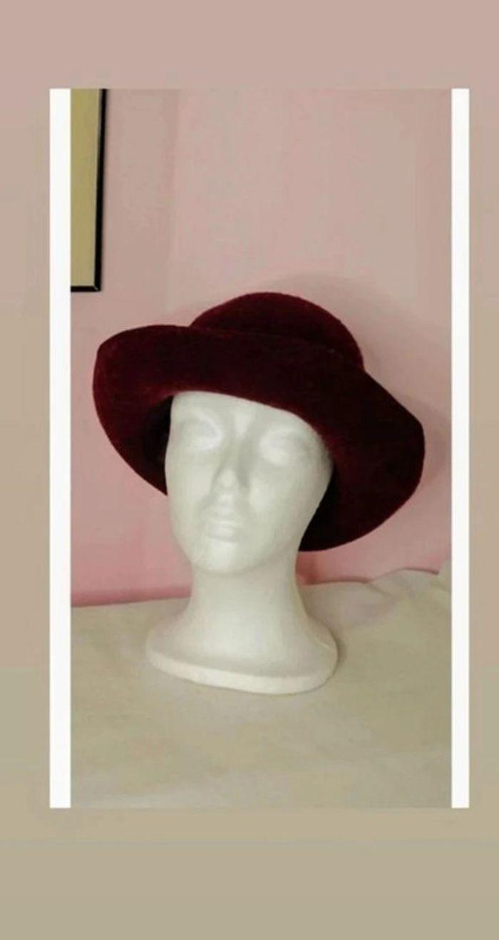 Chapeau vintage femme  bordeaux  automne hiver 💗 - photo numéro 2