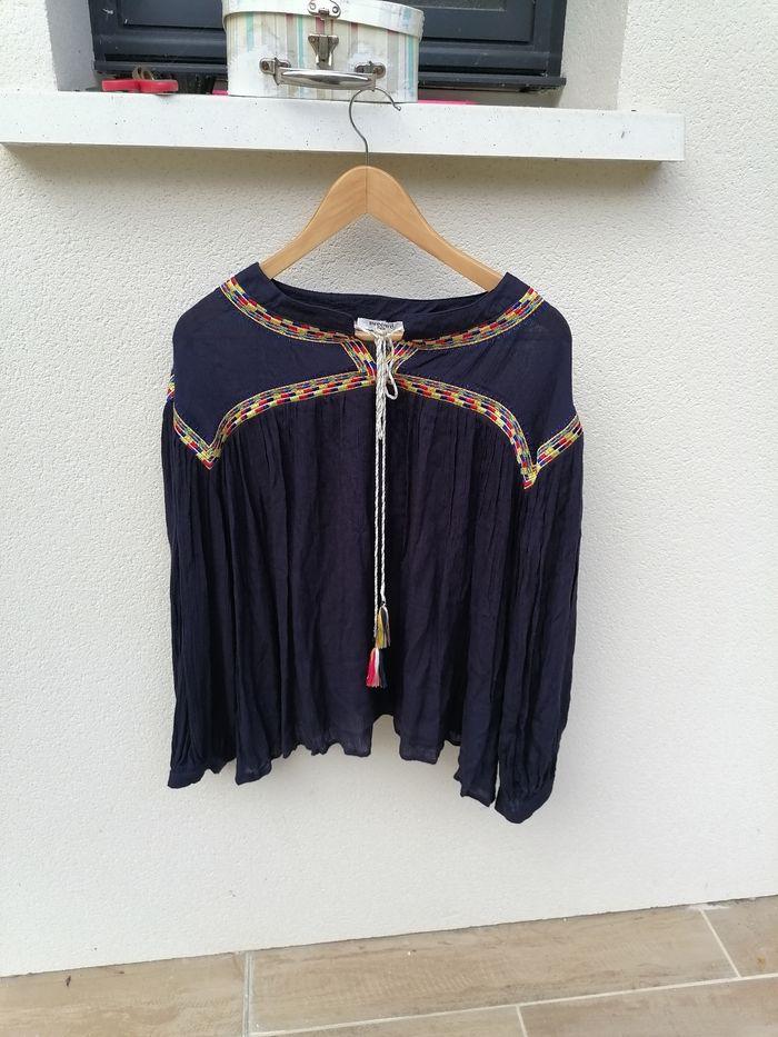 Blouse fluide hippie chic bleu marine Taille S Sweewë - photo numéro 9