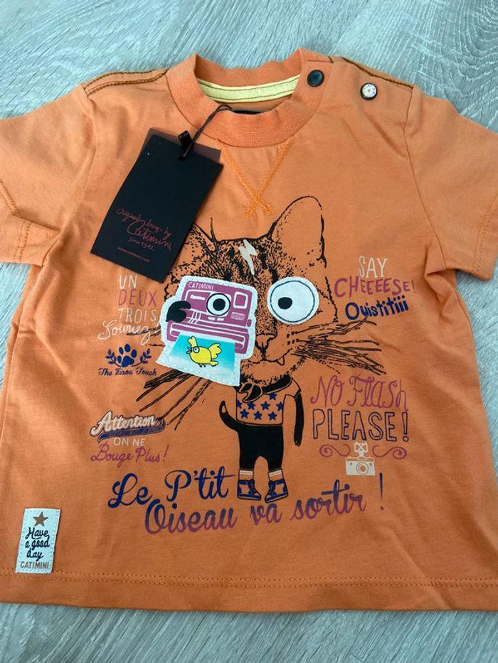 Ensemble neuf  été bébé garçon 6 mois catimini t shirt et bermuda - photo numéro 4