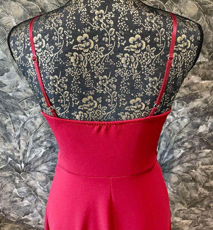 Robe de soirée rouge cerise asymétrique avec corset S - photo numéro 6