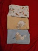 Lot de 3 couvertures bebe