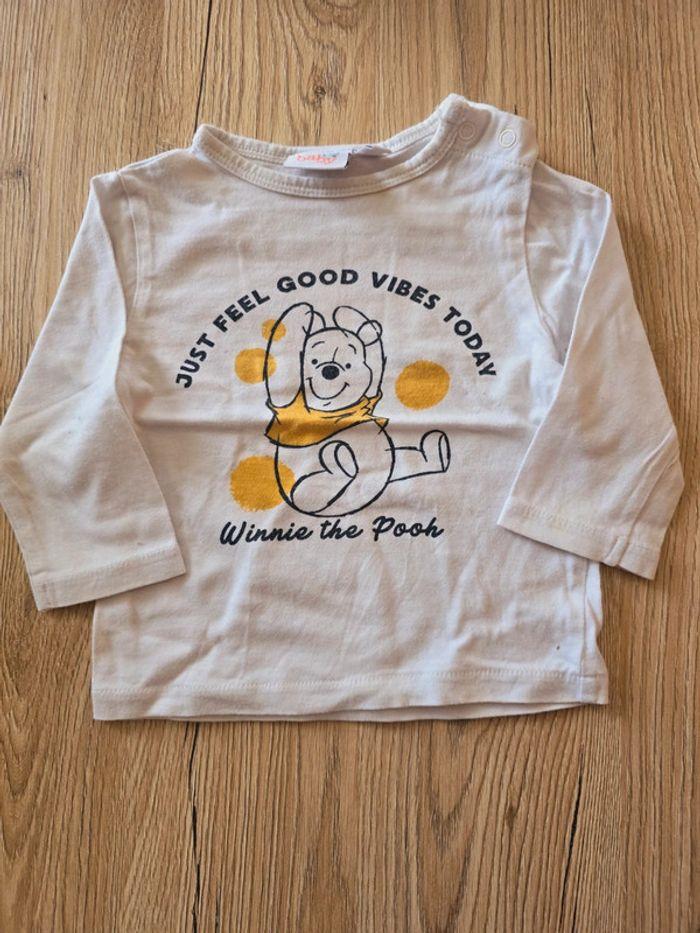 T-shirt manche longue winnie l'ourson bébé garçon 3 mois