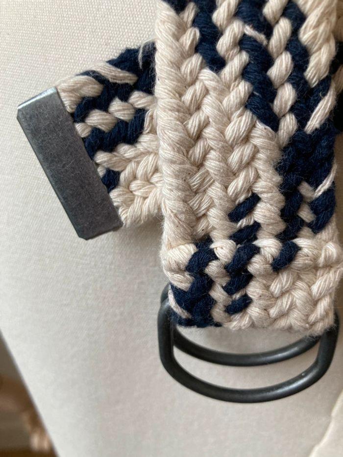 Ceinture homme en cordage blanc et bleu - photo numéro 3