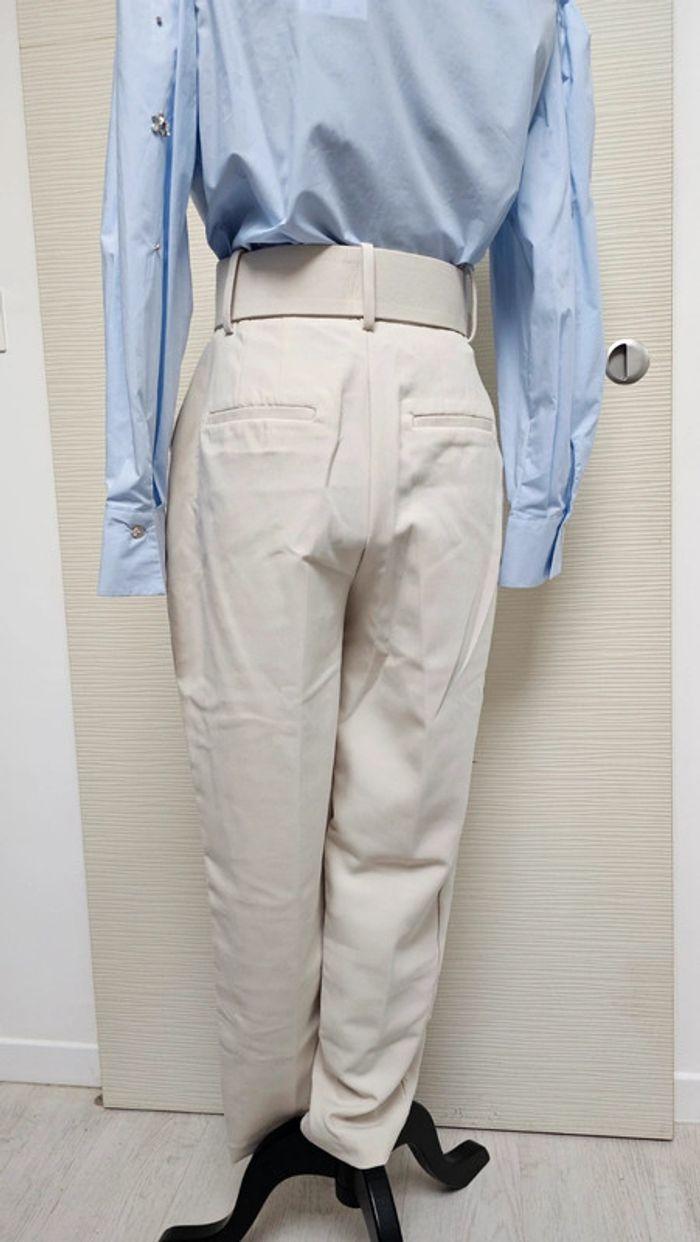 Pantalon tailleur taille haute beige Zara - photo numéro 5