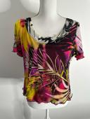 T-shirt bariolé en mesh multicolore Christine Laure T3 46 3XL