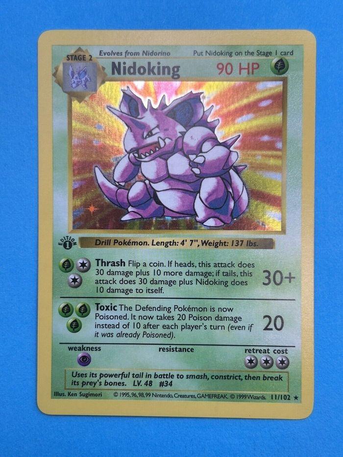 Carte Nidoking Pokémon 1st Édition - photo numéro 3