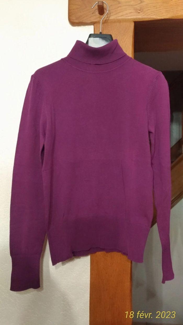 Pull violet H&M à col roulé - photo numéro 1