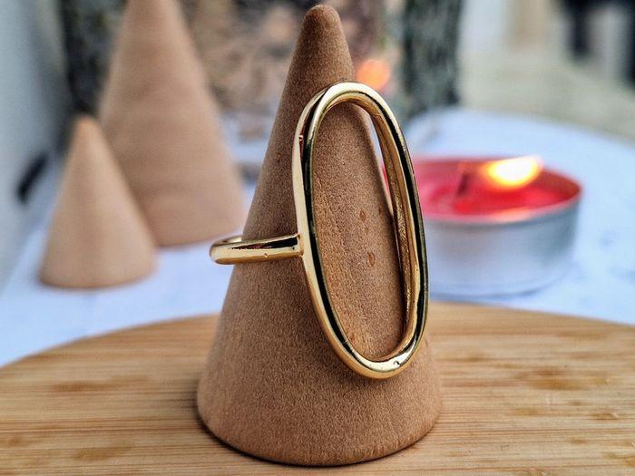 Bague ovale ouverte Doré, avec un design simple et Minimaliste, Ajustable - photo numéro 2