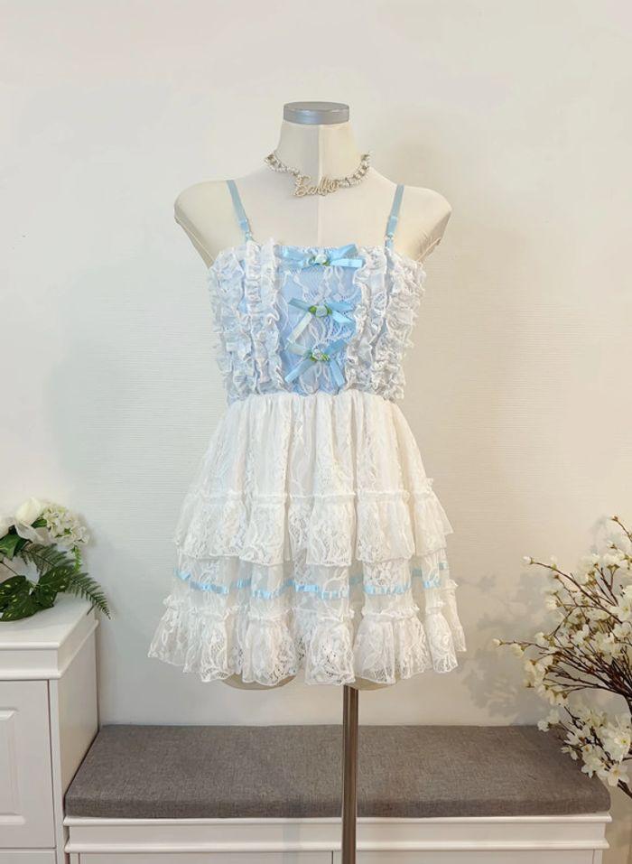 Dress Robe Blue Lolita Princess Barbie Cute Kawaii Cosplay - photo numéro 4